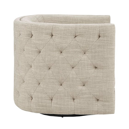 Capstone Tufted Barrel Swivel Chair- Taupe Multi