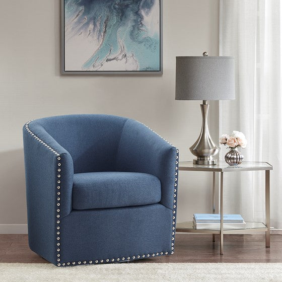 Tyler Swivel Chair by Madison Park (Blue)