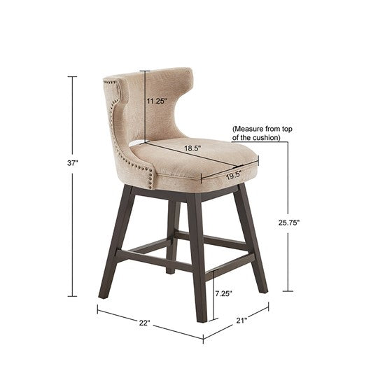 Emmett  Swivel Counter Stool - 25.75" , Beige