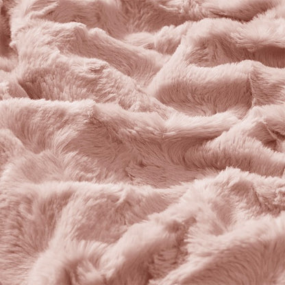 Luxury Faux Fur Throw - OEKO TEX Certified Zuri Throw - Pink