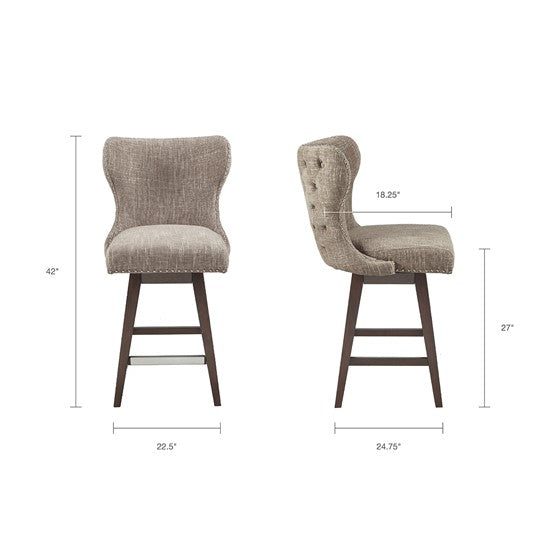 High Wingback Swivel Counter Stool - Hancock 27" - Camel Brown