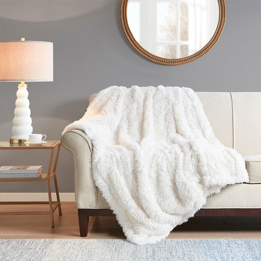 Faux Fur Throw - OEKO TEX Certified Haven Throw 50 " *60" - Ivory Color