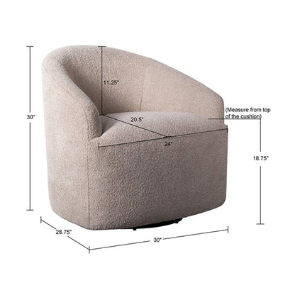 Bonn Upholstered 360 Degree Swivel Chair Beige