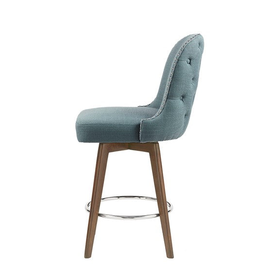 Kobe Counter Stool with Swivel Seat in a Blue Color