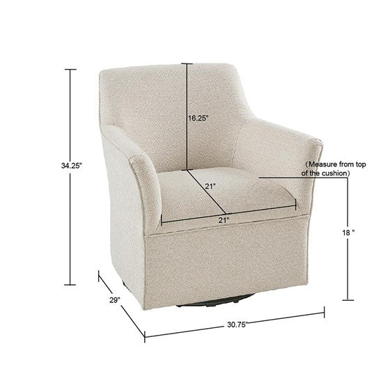 Augustine Swivel Glider Chair- Cream