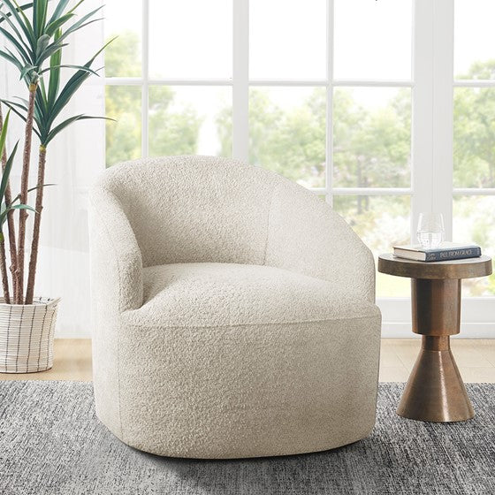 Bonn Upholstered 360 Degree Swivel Chair Cream