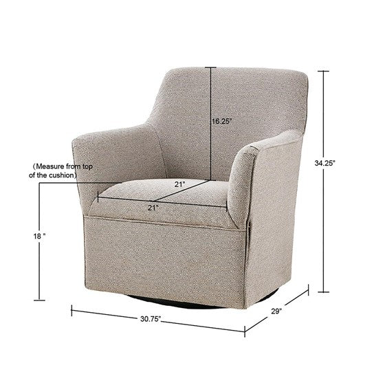 Augustine Swivel Glider Chair- Grey