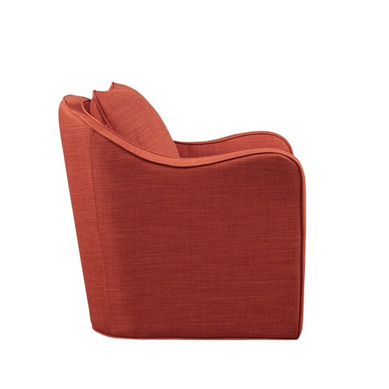 Brianne Wide Seat Swivel Arm Chair  Orange by Madison Park