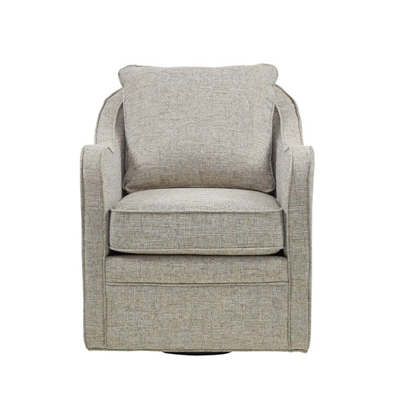 Brianne Wide Seat Swivel Arm Chair  In Grey by Madison Park