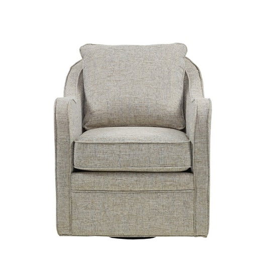 Brianne Wide Seat Swivel Arm Chair  In Grey by Madison Park