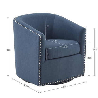 Tyler Swivel Chair by Madison Park (Blue)