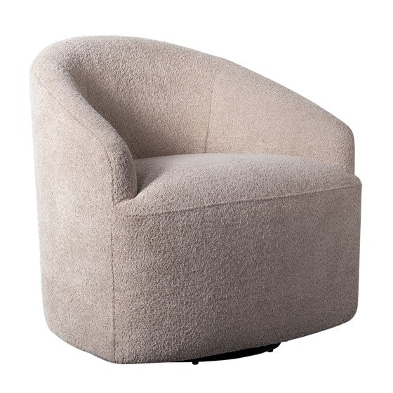 Bonn Upholstered 360 Degree Swivel Chair Cream