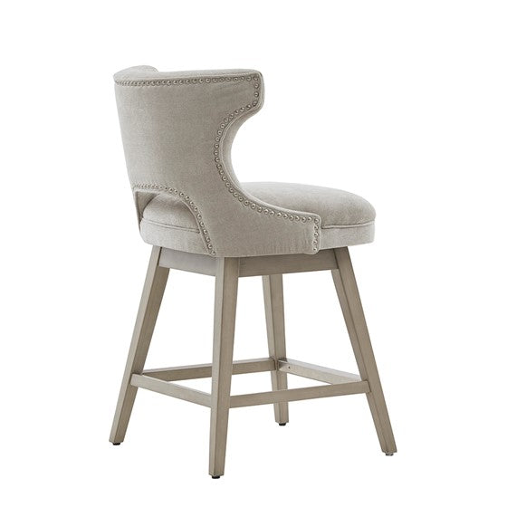 Emmett  Swivel Counter Stool - 25.75" ,Light Grey