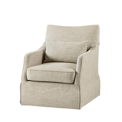 London Skirted Swivel Chair - Beige Multi