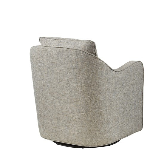 Brianne Wide Seat Swivel Arm Chair  In Grey by Madison Park