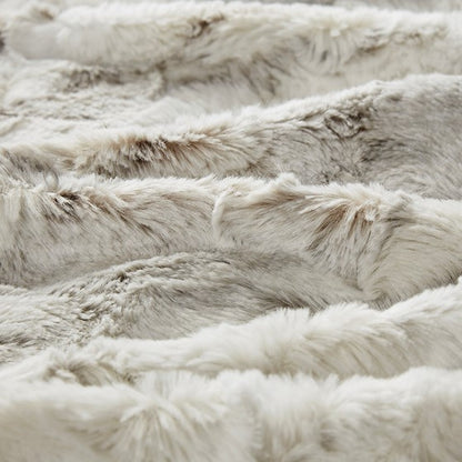 Luxury Oversized Faux Fur Throw - OEKO TEX Certified Sachi Throw - Natural