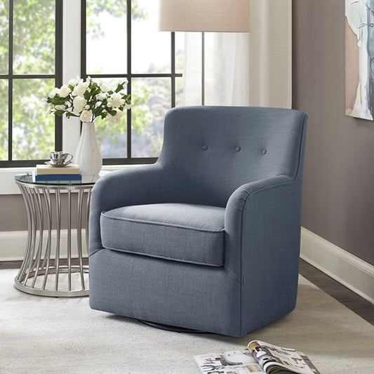 Adele Swivel Chair by Madison Park in Blue