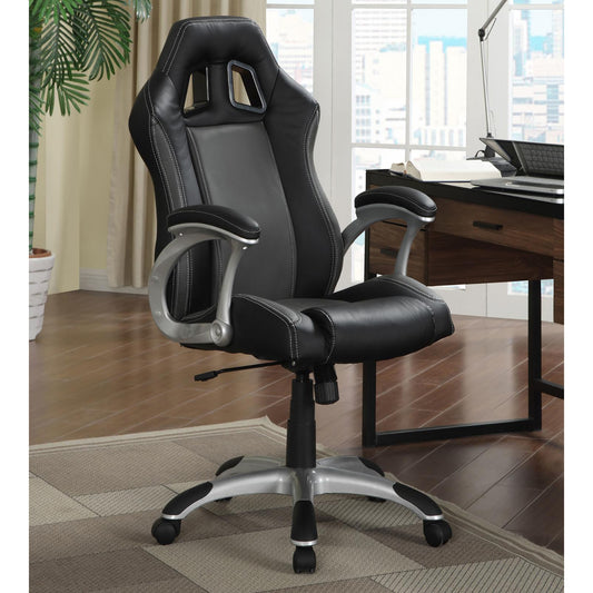 Black and Grey Swivel Office Chair with Casters