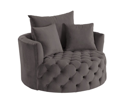 Zunyas Accent Chair w/Swivel, Gray Velvet AC00292