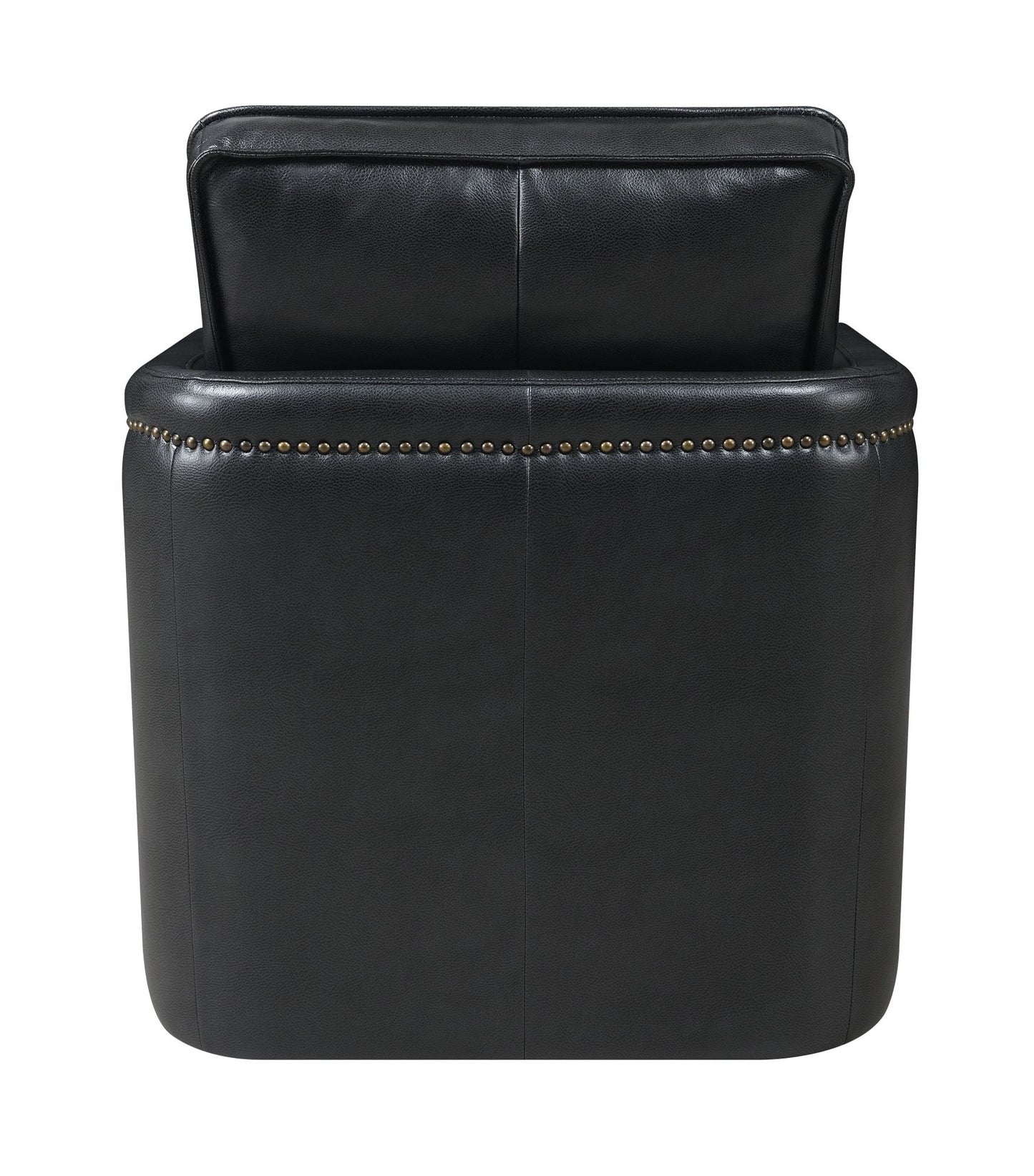 Accent Chair w/Swivel, Black Leather Aire - Rocha