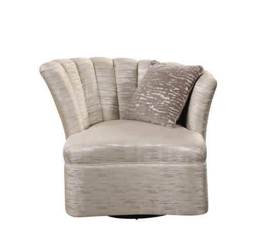 Athalia Swivel Chair w/1 Pillow, Shimmering Pearl 55307