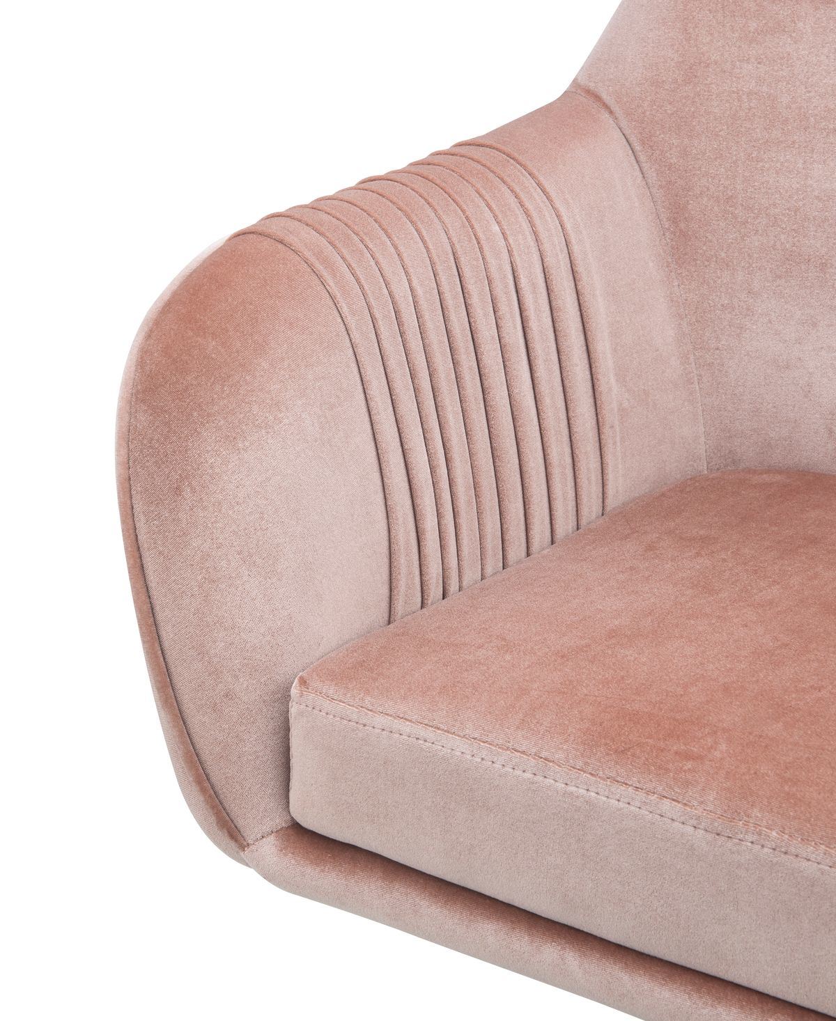 Eimer Office Chair with Swivel in Peach Velvet & Chrome