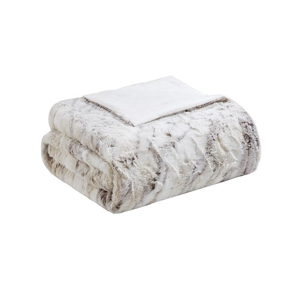 Luxury Oversized Faux Fur Throw - OEKO TEX Certified Sachi Throw - Natural